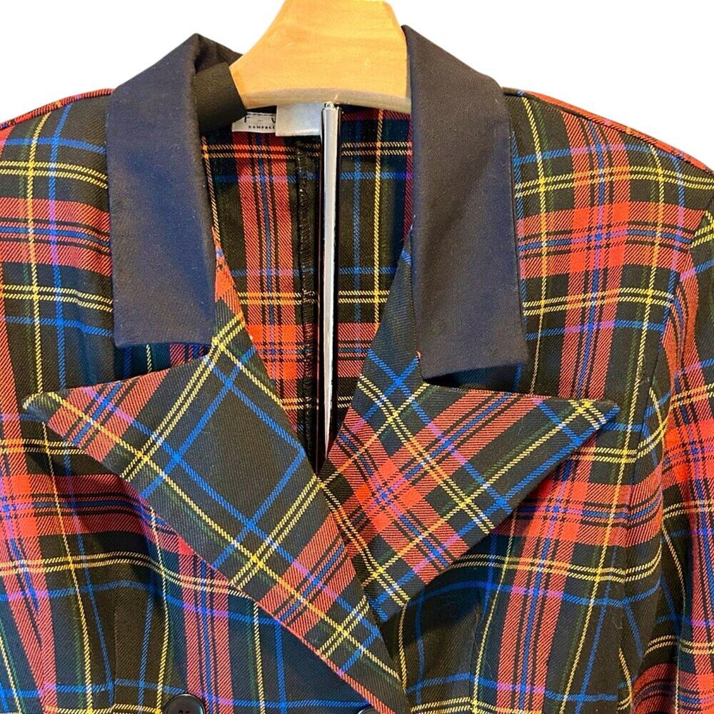 ASO CLUELESS 90s Rampage Tartan Plaid Preppy Grunge Cute Goth Heritage Blazer LG - Picture 6 of 13